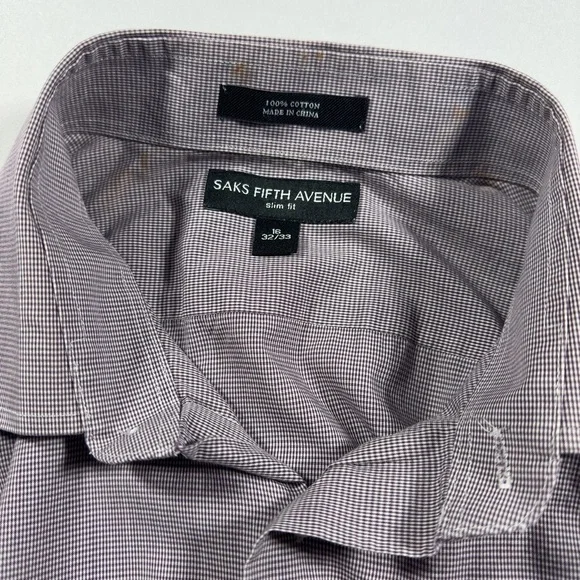 Men’s Saks Fifth Avenue Cotton Shirt (Size 16 32/33) - Picture 6 of 8